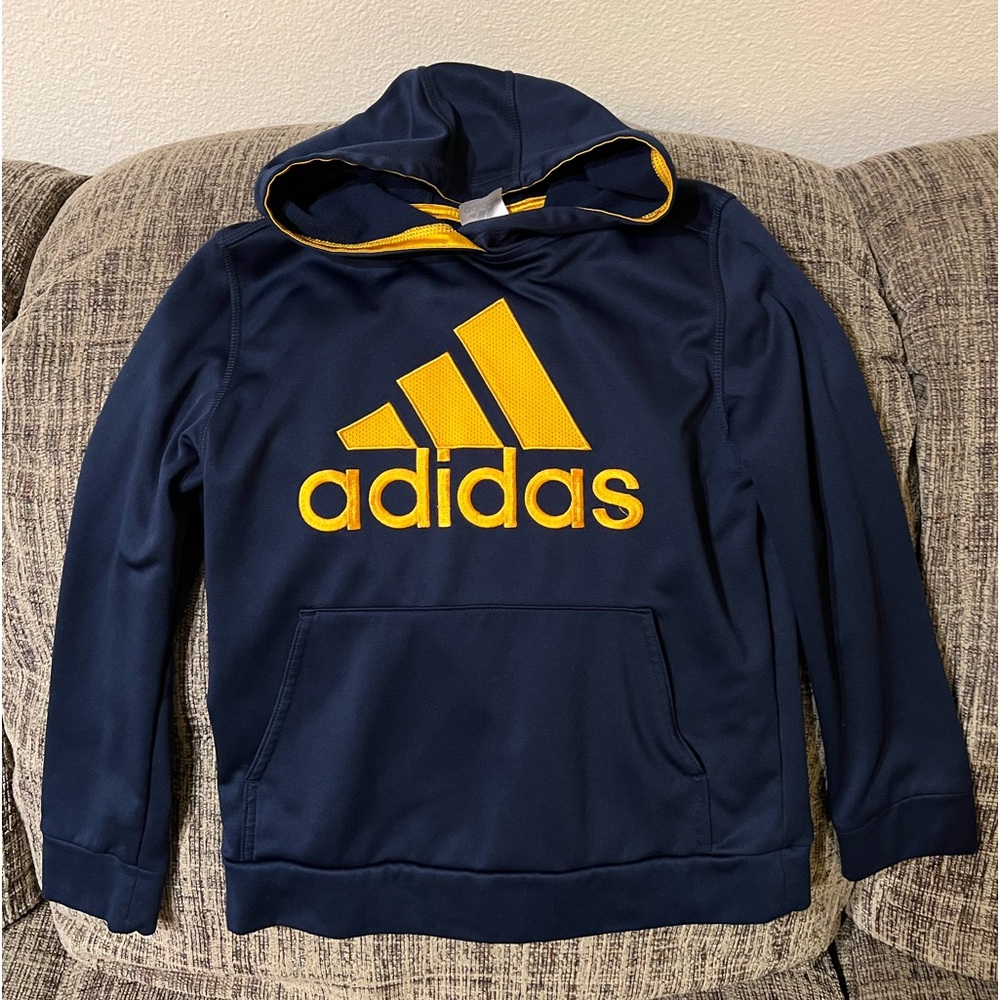 Adidas Kids Navy and Yellow Hoodie